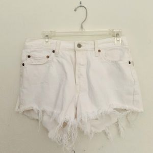 Levi’s White Distressed Cutoff Jean Shorts